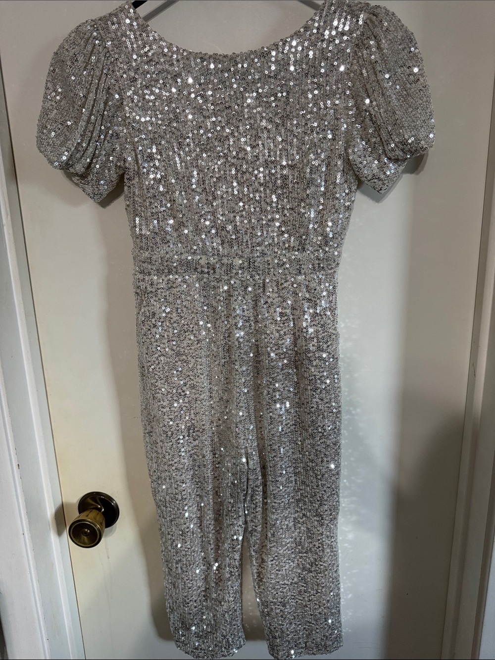 Ivy City Co Silver Sequin Kids One-Piece Bodysuit Romper